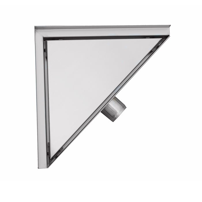 Eck-Duschrinne 20 x 28 x 8 cm aus Edelstahl