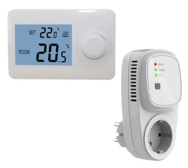 QH einfacher kabelloser Basis-Thermostat, nicht programmierbar, mit Steckempfänger