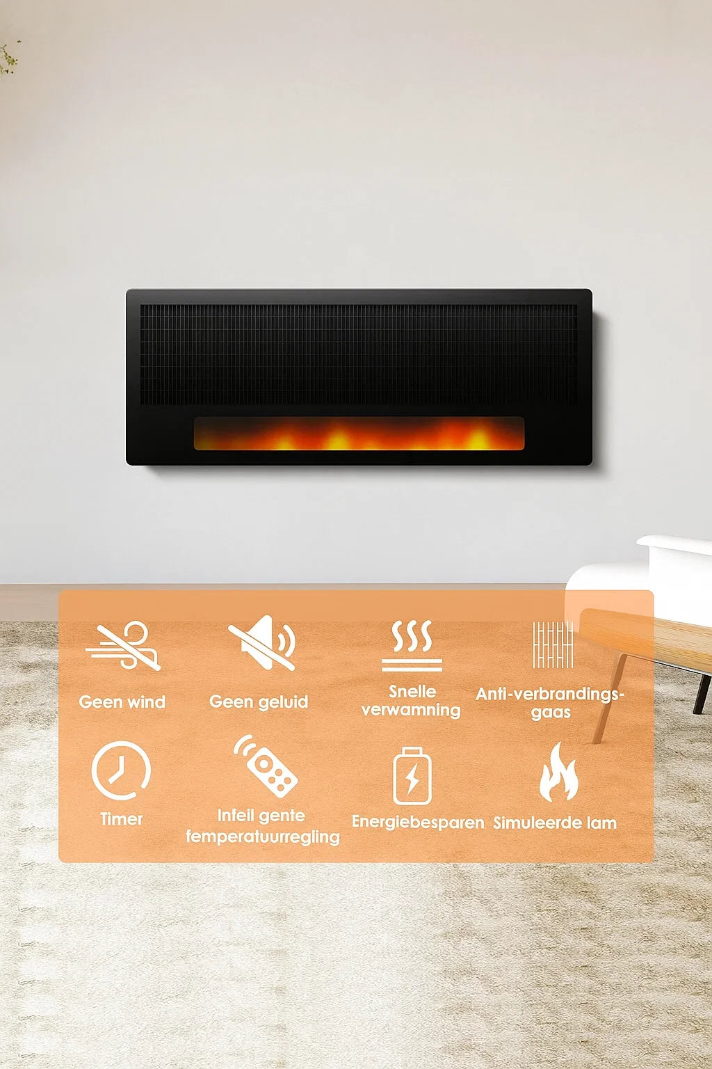 Infrarotpaneel Flamara Kamin LED 2.100 Watt