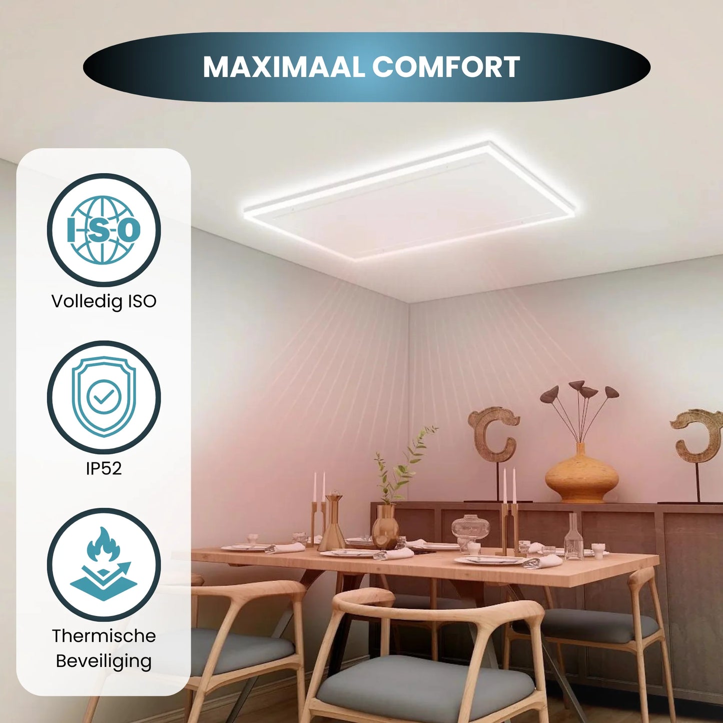 Infrarotpaneel QH-HL mit LED-Beleuchtung 63x 65,5 cm 400 Watt