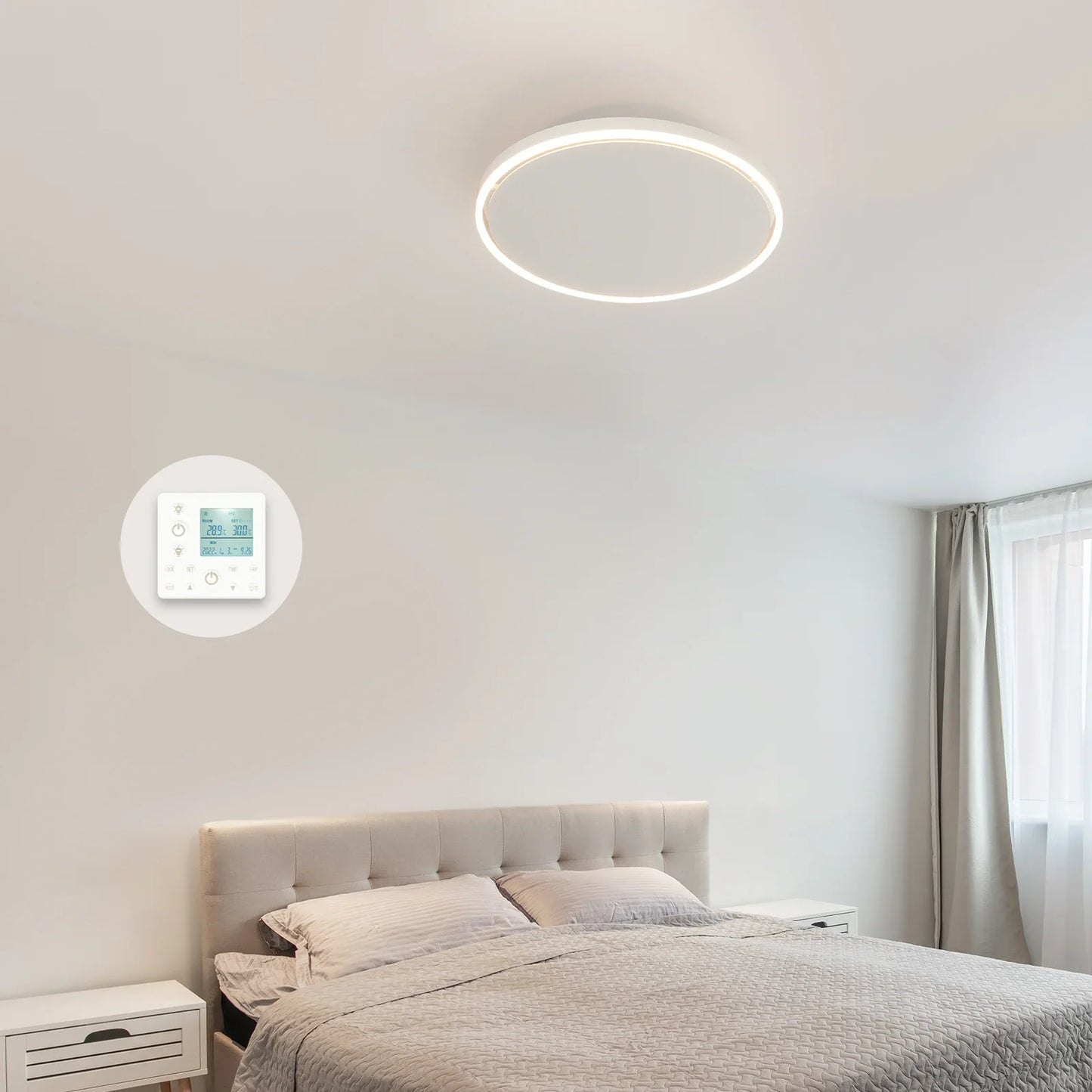 Serie QH-GlowRing Infrarotpaneel mit LED-Beleuchtung 56 cm 750 W