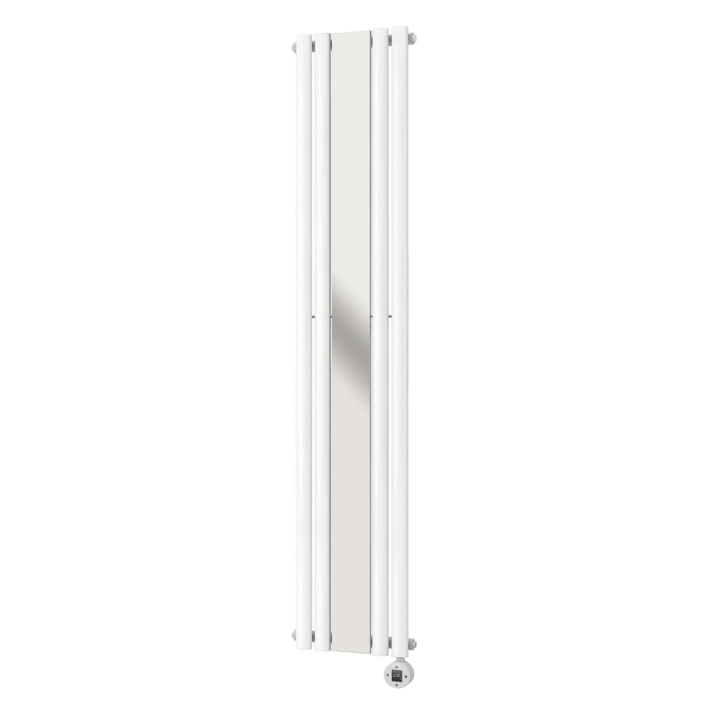 Vertikaler Elektroheizkörper Weiß mit Spiegel 1.200 W NeoTherm