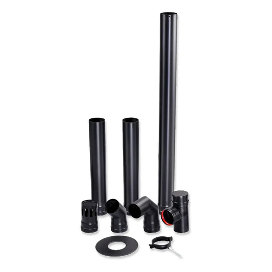 Rohrset für Pelletofen - Ø 80 mm - Kohlenstoffstahl - Komplettlösung