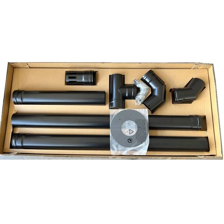 Rohrset für Pelletofen - Ø 80 mm - Kohlenstoffstahl - Komplettlösung