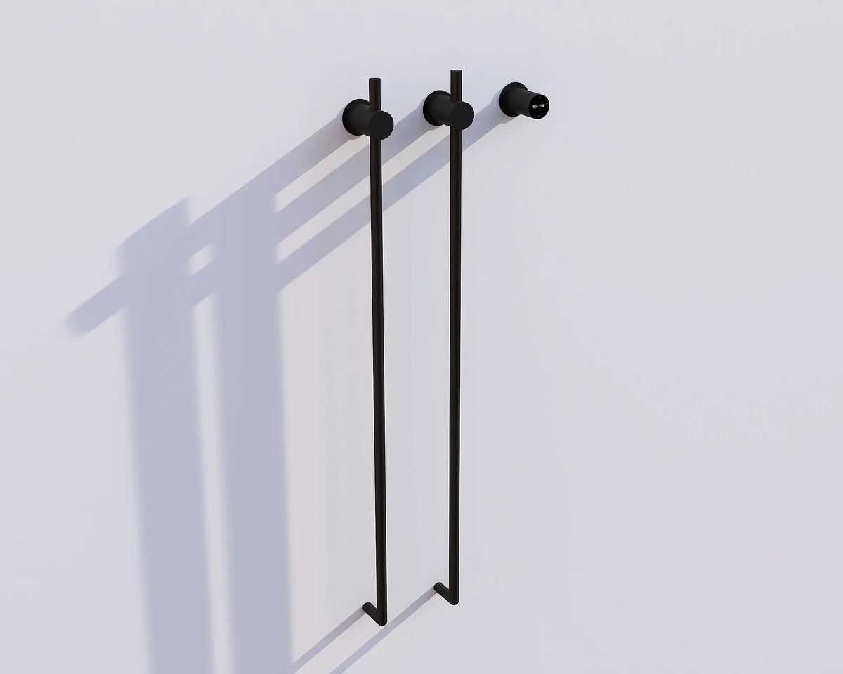 Elektrischer Handtuchheizkörper Schwarz mit Thermostat L-SR0200-B