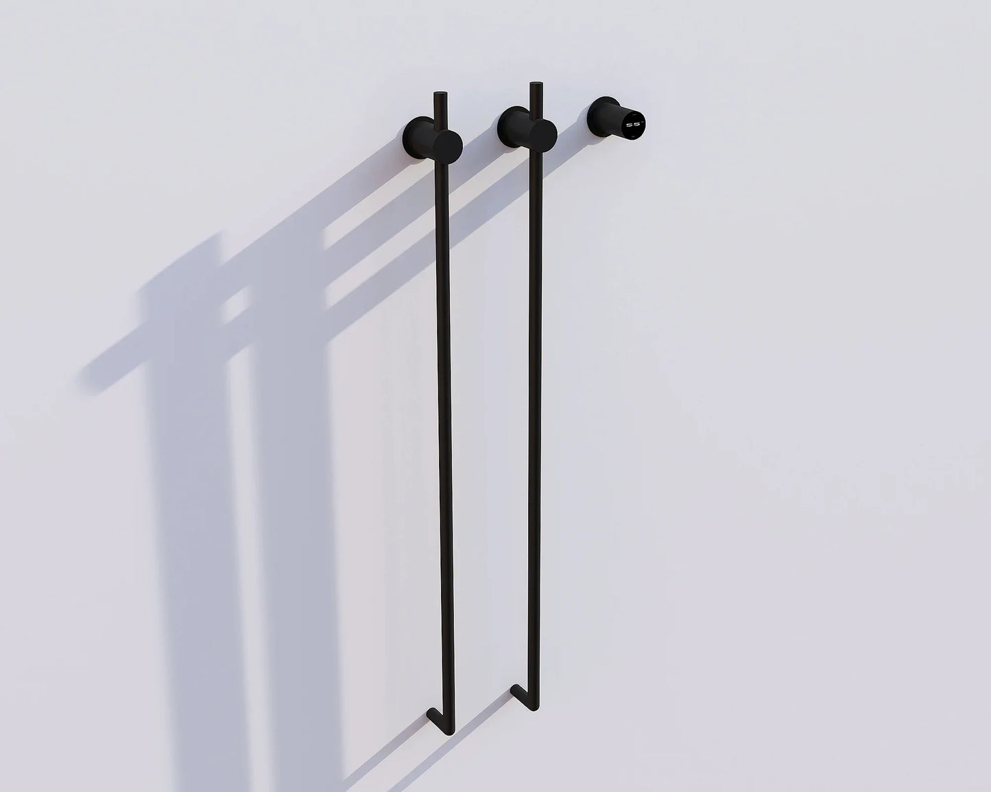 Elektrischer Handtuchheizkörper Schwarz mit Thermostat L-SR0200-B