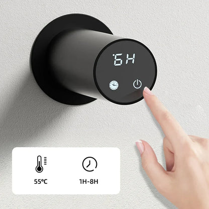 Elektrischer Handtuchheizkörper Schwarz mit Thermostat L-SR0200-B