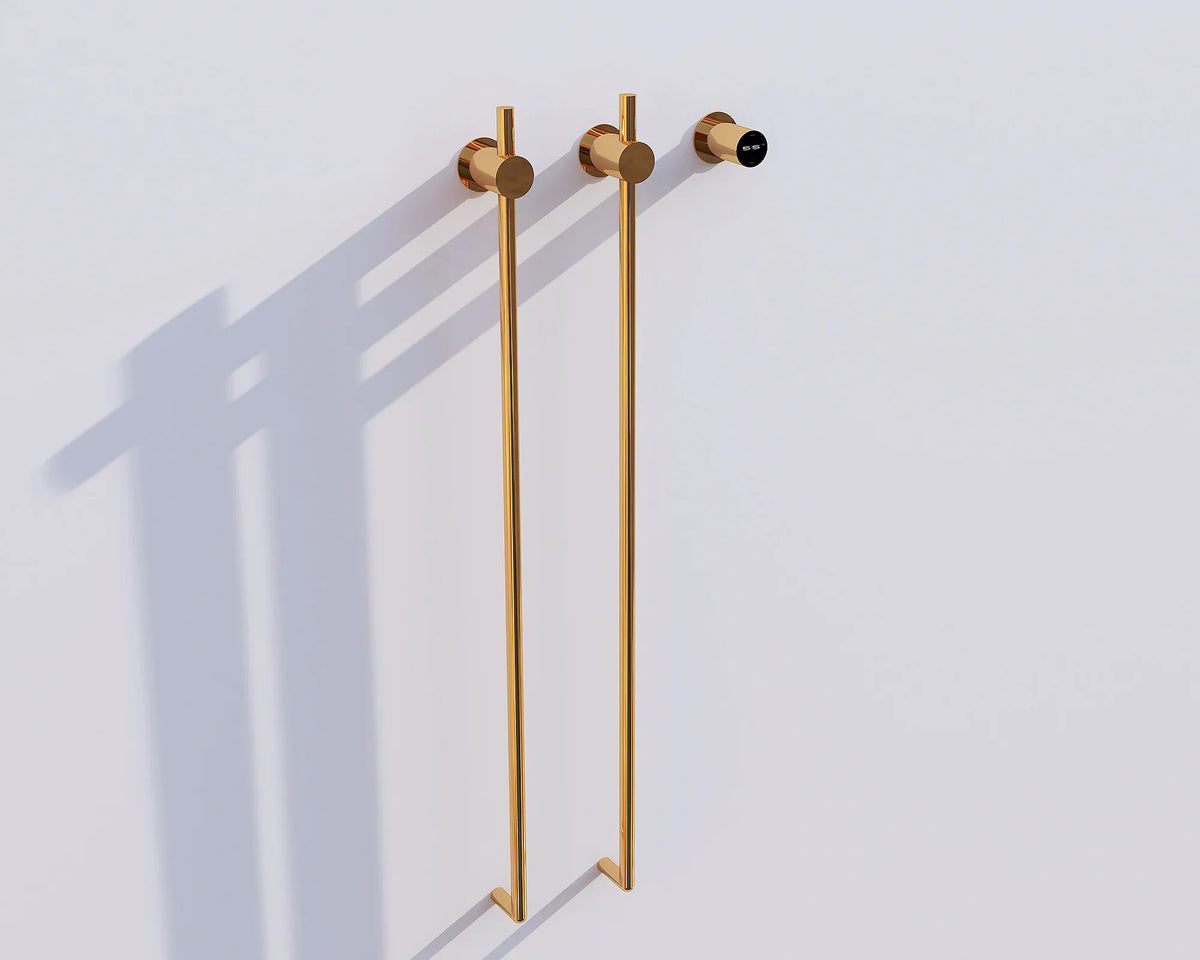 Elektrischer Handtuchheizkörper Gold mit Thermostat L-SR0200-T