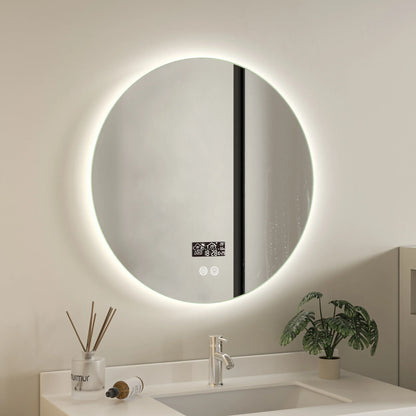 Intelligenter runder Spiegel 60 cm rahmenlos mit LED-Beleuchtung, Antibeschlag-Funktion und Wi-Fi