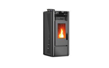 Pelletofen - 9,6 kW 80-90 m² - 5 Stufen - Timer - KM1009A - Schwarz