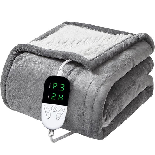 Elektrische Heizdecke - Heizdecke - 1 Person - 180x150 cm - Fleece - Grau