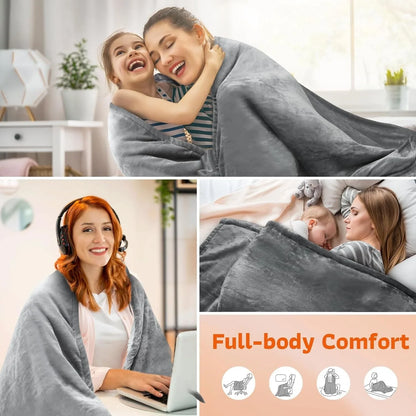 Elektrische Heizdecke - Heizdecke - 1 Person - 180x150 cm - Fleece - Grau