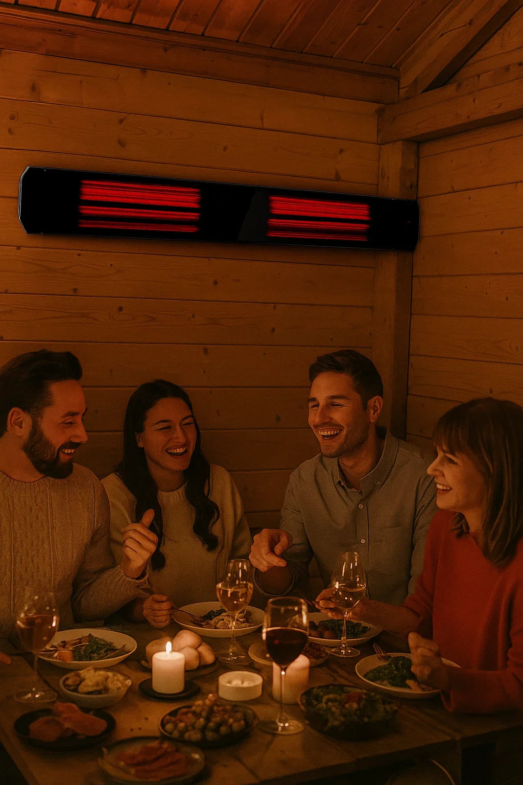 Infrarot-Terrassenheizstrahler Calore Black Heater einstellbar mit 1.600 - 3.200 Watt