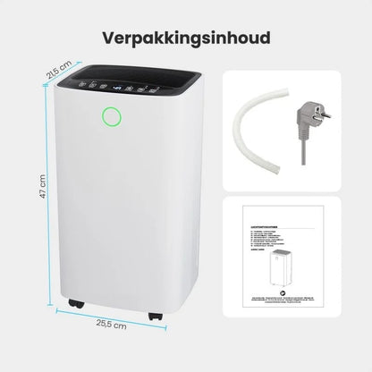 Intelligenter Luftentfeuchter kompakt 12 Liter WiFi mit Aktivkohlefilter