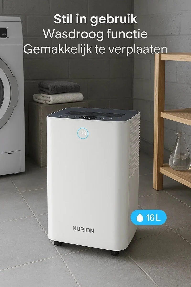 Intelligenter Luftentfeuchter kompakt 16 Liter WiFi mit Aktivkohlefilter