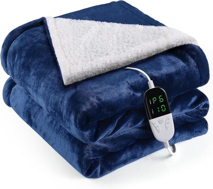 Elektrische Umschlagdecke - Wärmedecke - 1 Person - 180x150 cm - Fleece - blau