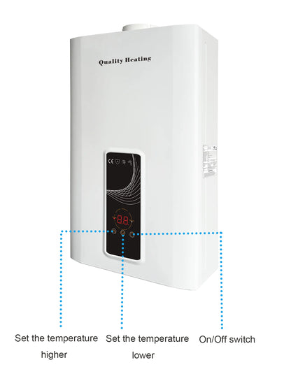 EcoTherm elektronischer Durchlauferhitzer 230 V, digital, 13 L, Low-NOx, Propan, geschlossene Kammer