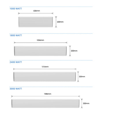 Infrarot-Terrassenheizstrahler Whitewarm WiFi 1.800 - 2.400 Watt