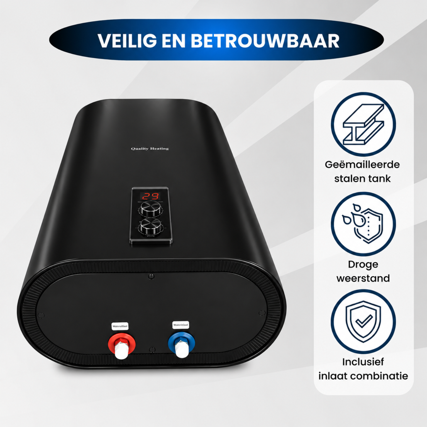 30 Liter QH Dual-Elektro-Warmwasserspeicher mit digitaler Bedienung
