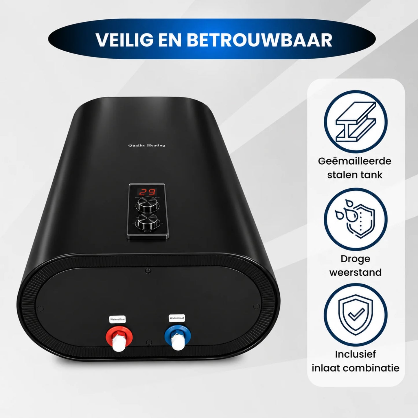 100 Liter QH Dual-Elektro-Warmwasserspeicher mit mechanischer Bedienung