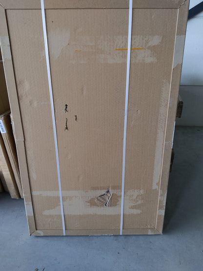 Zweite Wahl - Wandspiegel asymmetrisch, integrierte LED-Beleuchtung und Antibeschlag-Funktion, 120 cm breit und 75 cm hoch - Standard