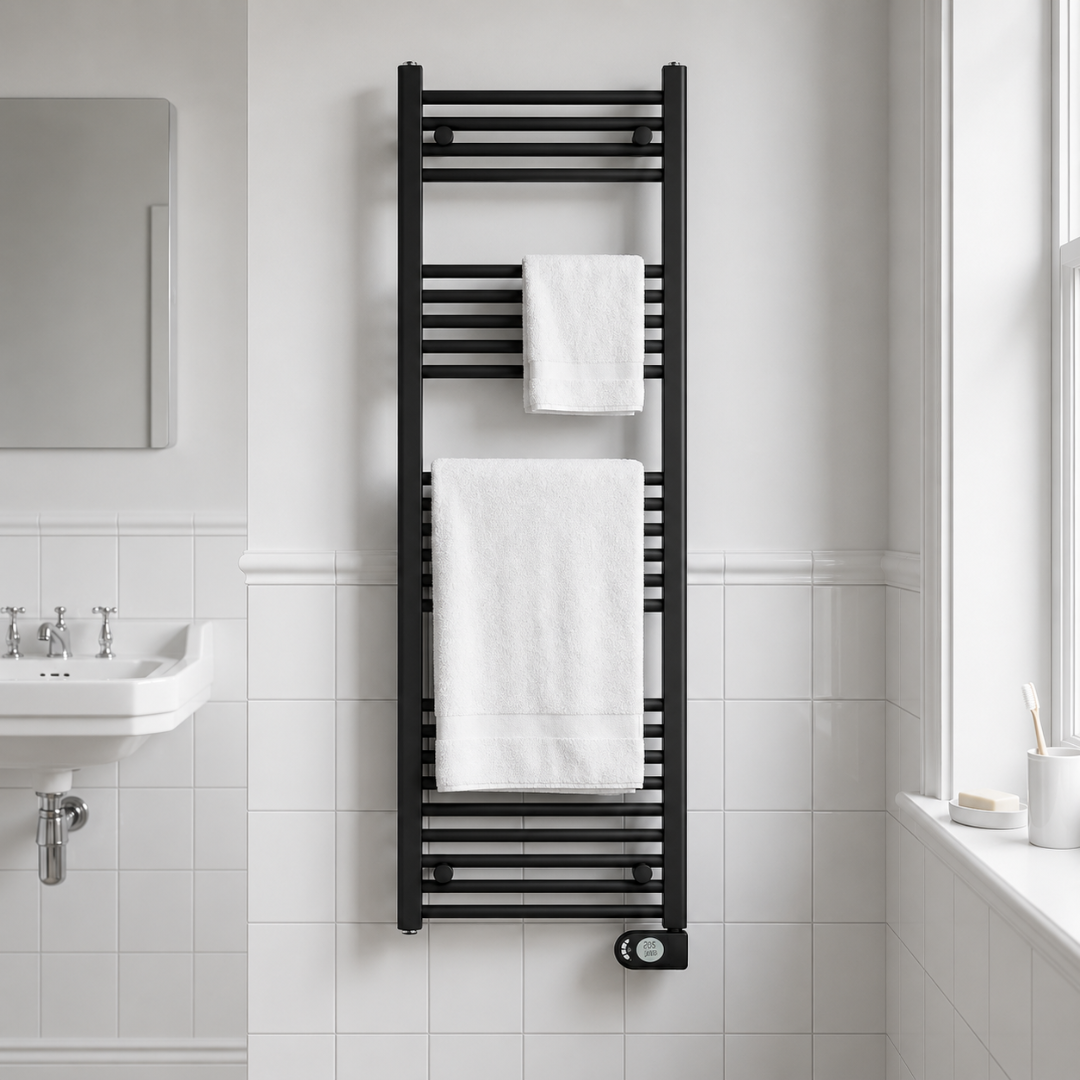 Adax Comfort elektrischer Handtuchheizkörper 300-600 Watt schwarz
