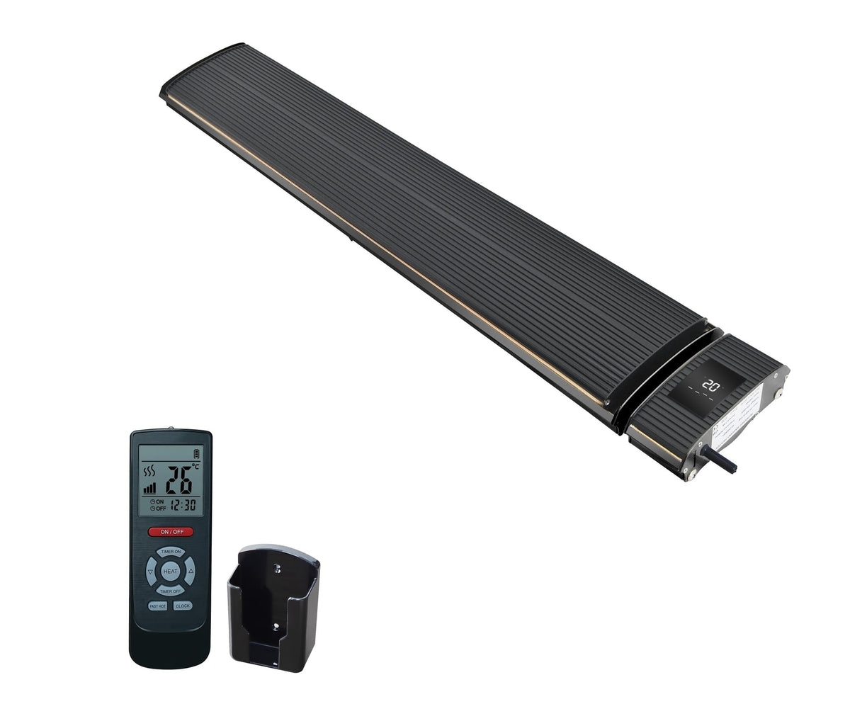 Zweite Wahl - Wi-Fi Infrarot-Terrassenheizstrahler Black Heater, 1.800 - 2.400 Watt - 1.800 Watt