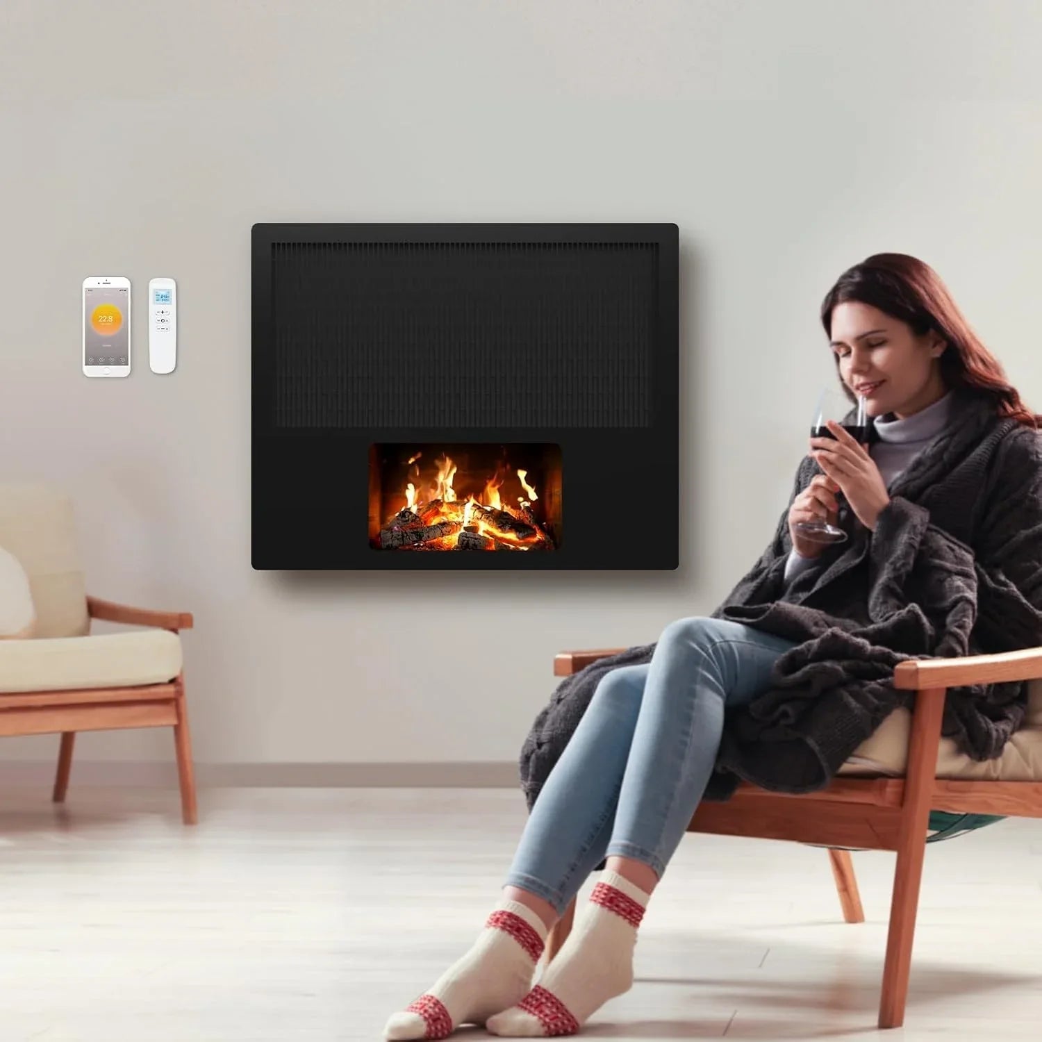 Zweite Wahl - Evolux Infrarotpaneel-Kamin LCD 1.700 Watt - Standard