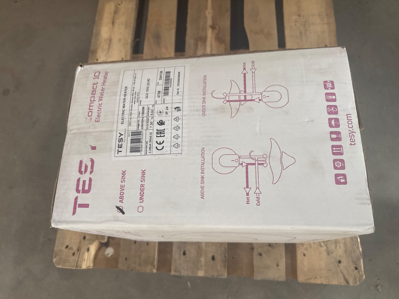 Zweite Wahl - Elektrischer UP-Warmwasserspeicher 10 Liter (Tesy) - Standard