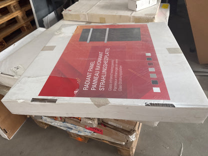 Zweite Wahl - Ecosun GS-Serie Infrarotpaneele weiß oder schwarz, Wand- oder Deckenmontage - Abmessungen: 60 x 60 cm, 300 Watt; Ausführung: Schwarzglas; Handtuchhalter: Ohne Handtuchhalter und Zubehör (nur das Paneel)