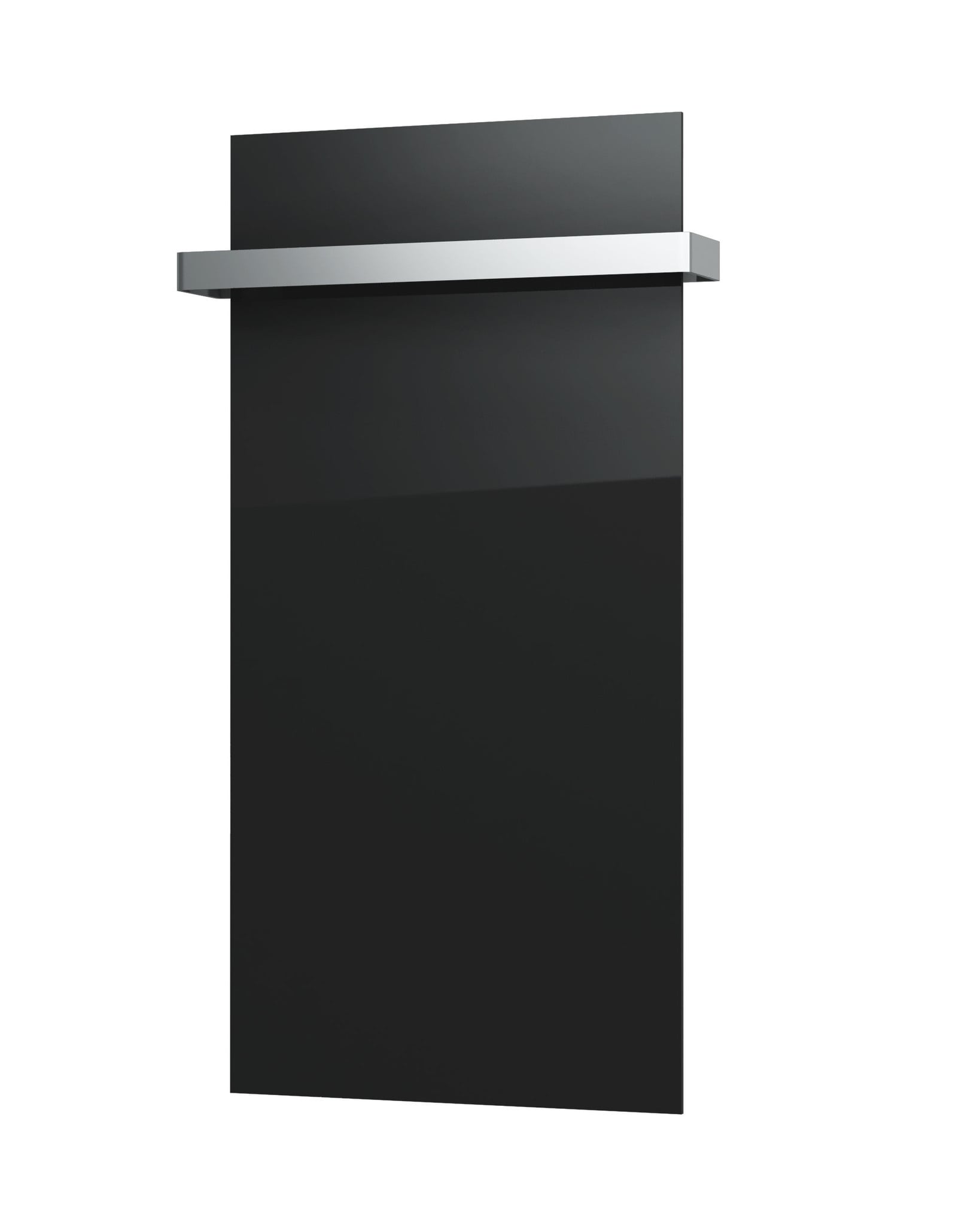 Zweite Wahl - Ecosun GS-Serie Infrarotpaneele weiß oder schwarz, Wand- oder Deckenmontage - Abmessungen: 120 x 80 cm, 850 Watt; Ausführung: Schwarzglas; Handtuchhalter: Einzeln mit seitlichen Abdeckleisten