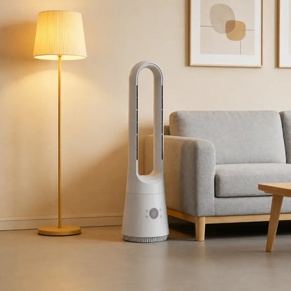 Design-Ventilator mit Fernbedienung, Timer und Aromafunktion