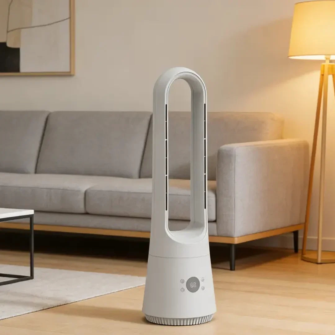 Design-Ventilator mit Fernbedienung, Timer und Aromafunktion