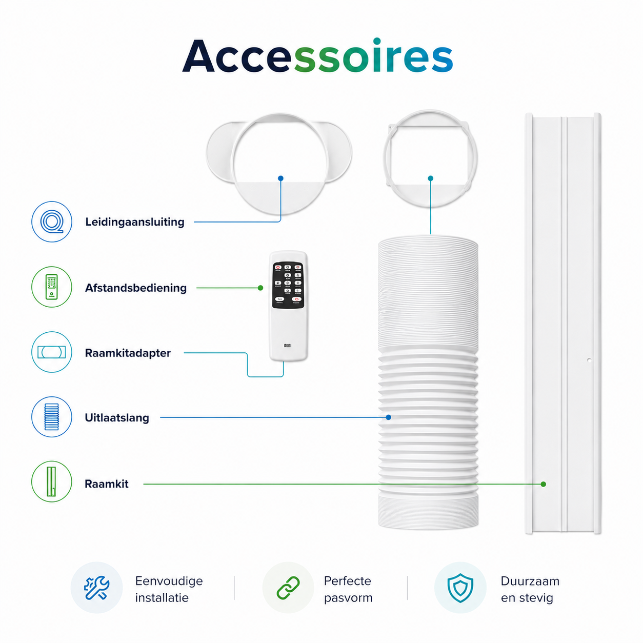 Mobile Klimaanlage WiFi, Entfeuchten und Belüften, mit Fensterabdichtung und Luftreiniger, 9.000 BTU