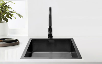 Zweite Wahl - Nurion Spüle Black Metal 44,5 x 34,5 – Küchenspüle - Küchenspülen – Spülbecken Küche - ohne Wasserhahnloch Edelstahl - Default
