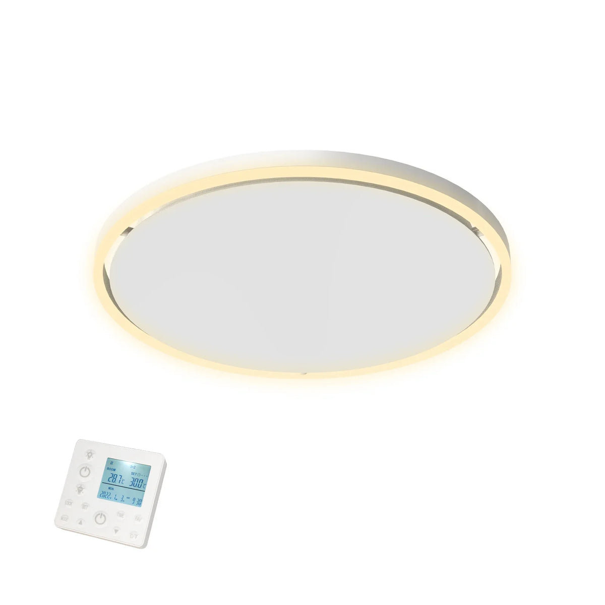 Zweite Chance - QH-GlowRing-Serie Infrarotpaneel mit LED-Beleuchtung 56 cm 750 Watt - Default