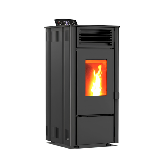 Pelletofen - 7,7 kW, 70-80 m², 5 Stufen, Timer, KM0805A, Schwarz