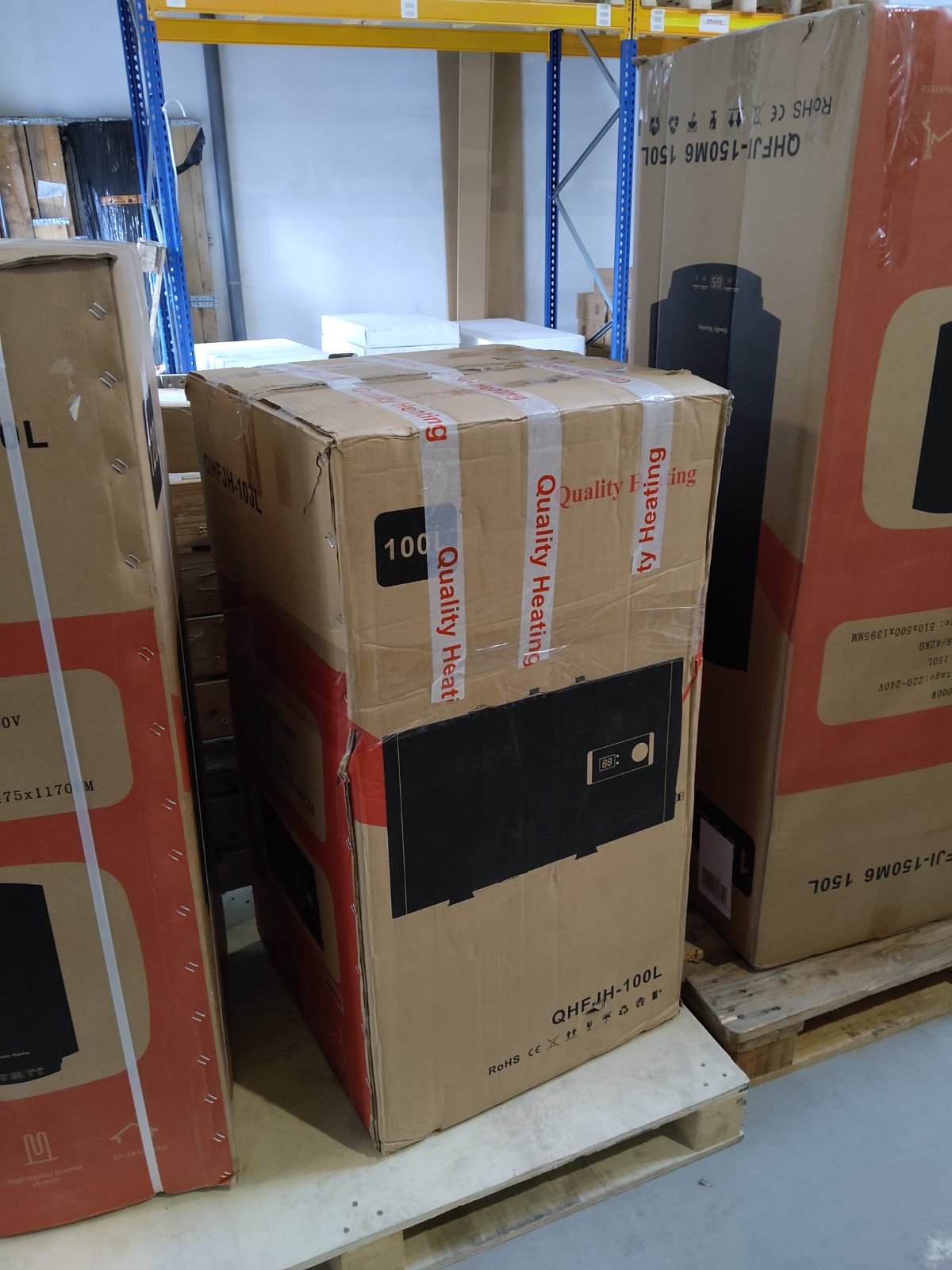 Zweite Wahl - 100 Liter QH Dual Bodenmontage Elektro-Warmwasserspeicher mit digitaler Bedienung - 100Liter