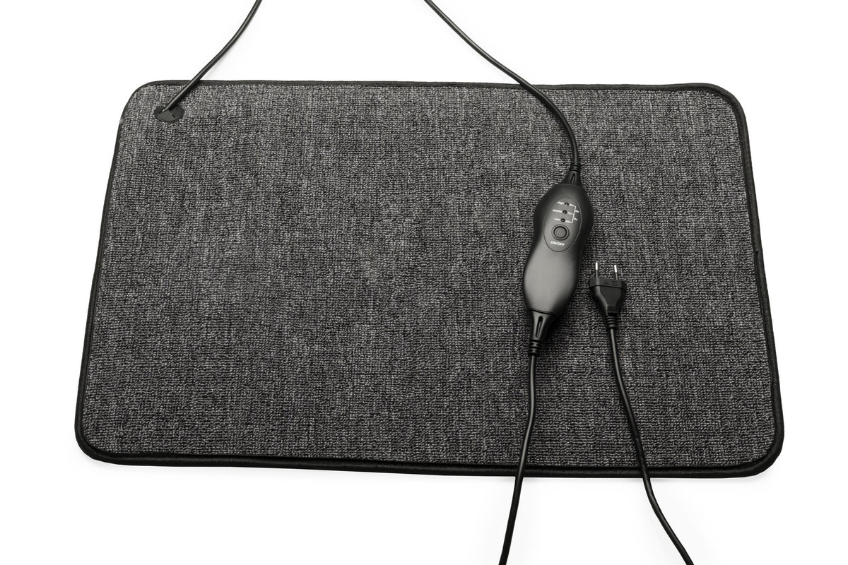 Zweite Chance - Wärmematte mit einstellbarer Leistung, Controller und Timer-Funktion - V14 - Anthrazit 40 x 60 cm mit Controller