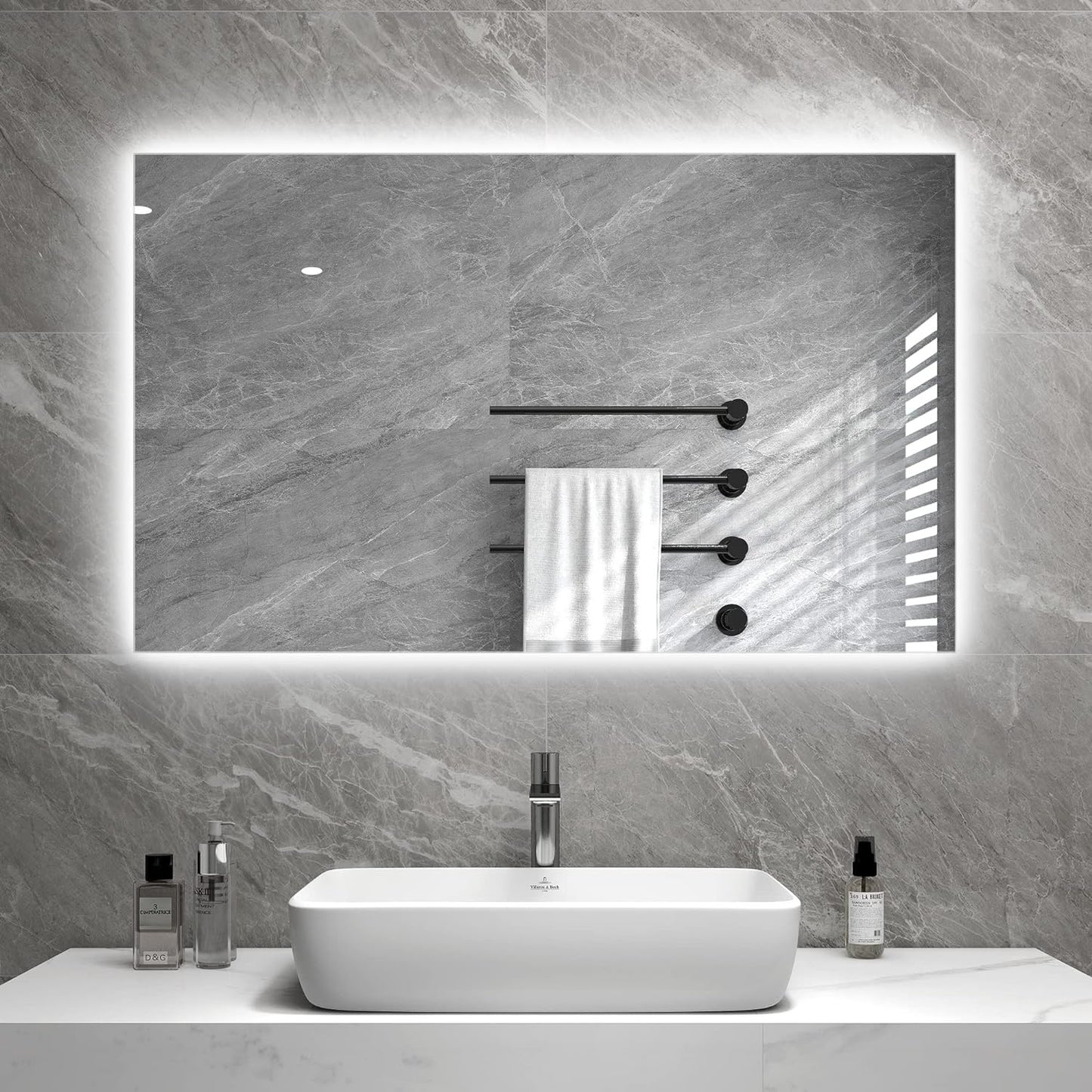 Tweedekans - Spiegel infrarood verwarming met led verlichting 60 x 120 cm 700Watt - Default