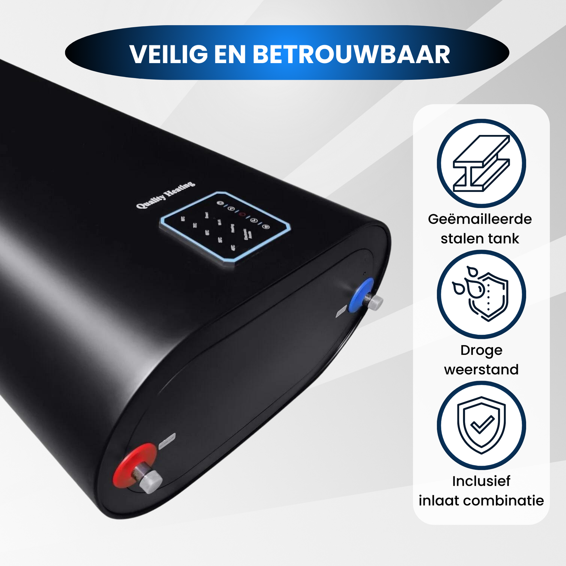 50 Liter Performance QH WiFi Dual-Elektro-Warmwasserspeicher mit digitaler Bedienung