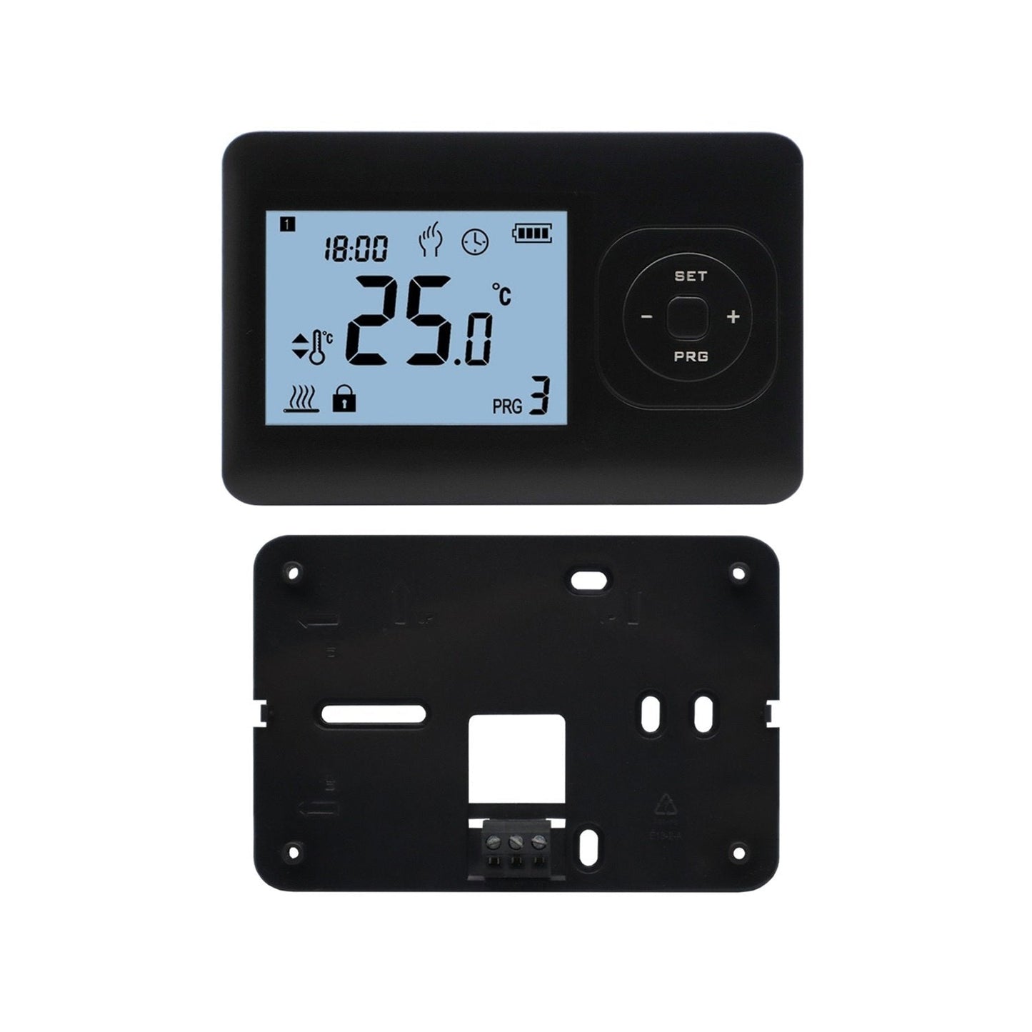 Uhrthermostat für Zentralheizung - Digital - Ein/Aus - Schwarz