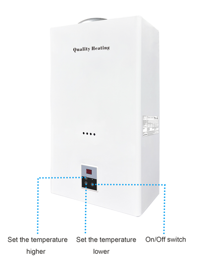 EcoTherm elektronischer digitaler Warmwasserspeicher 14 L Low NOx Propan mit offener Kammer
