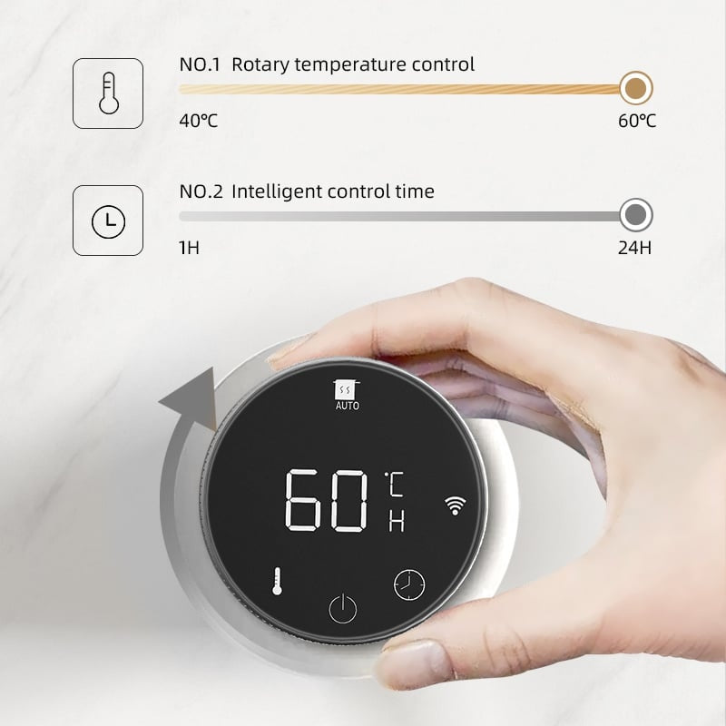 Elektrischer Handtuchheizkörper Verchromt mit Thermostat