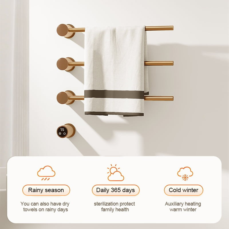 Elektrischer Handtuchheizkörper Gold mit Thermostat L-SR0003-T