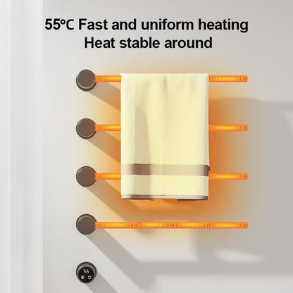 Elektrischer Handtuchheizkörper Schwarz mit Thermostat L-SR0003-B