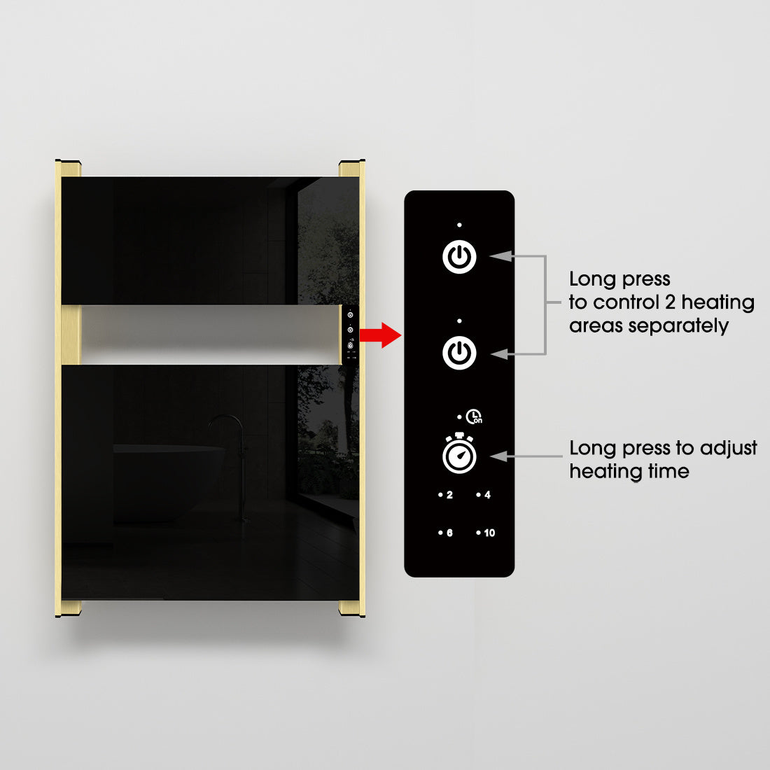 Elektroheizkörper Maverick 90 Watt Schwarz-Gold