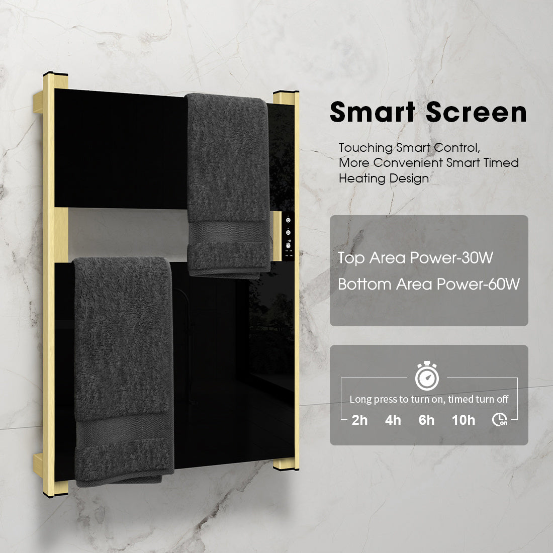 Elektroheizkörper Maverick 90 Watt Schwarz-Gold