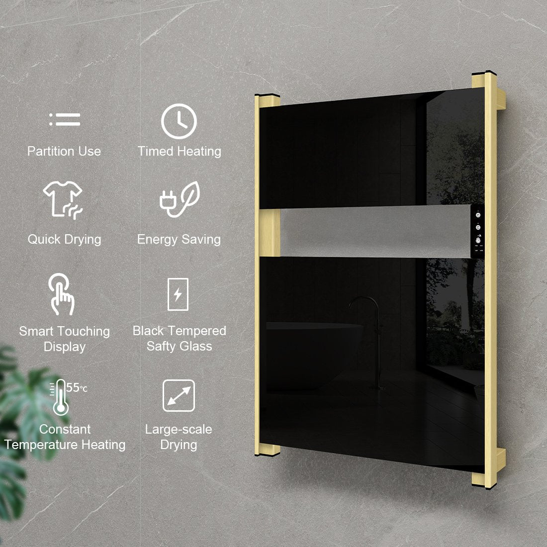 Elektroheizkörper Maverick 90 Watt Schwarz-Gold