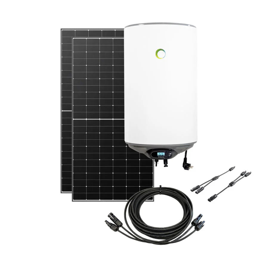 Fothermo hybrider Solar-Warmwasserspeicher 80 L mit Solarpaneelen - Komplettpaket